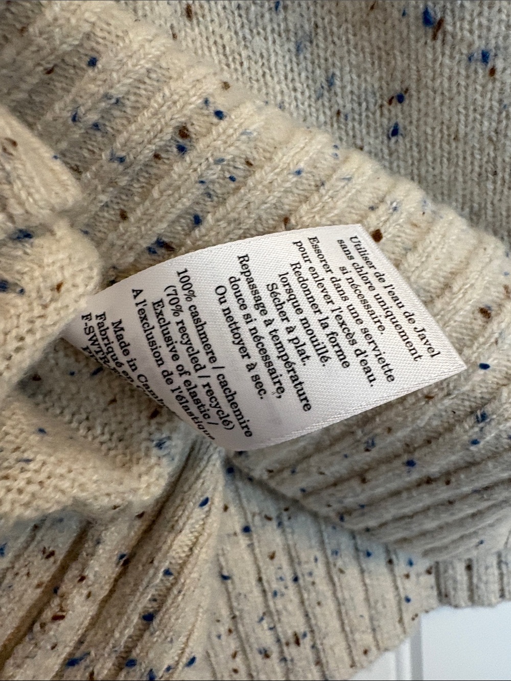 Everlane Cashmere Boxy Crew Sweater in Leslie Donegal Small - EUC - Picture 7 of 7